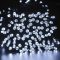 Napelemes 300 LED-es hideg fehér dekorációs fényfüzér, kerti égősor