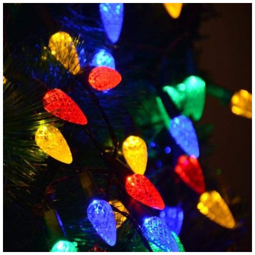 Karácsonyi napelemes toboz fényfüzér, 50 db színes LED, 5 méter 