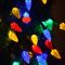 Karácsonyi napelemes toboz fényfüzér, 50 db színes LED, 5 méter 