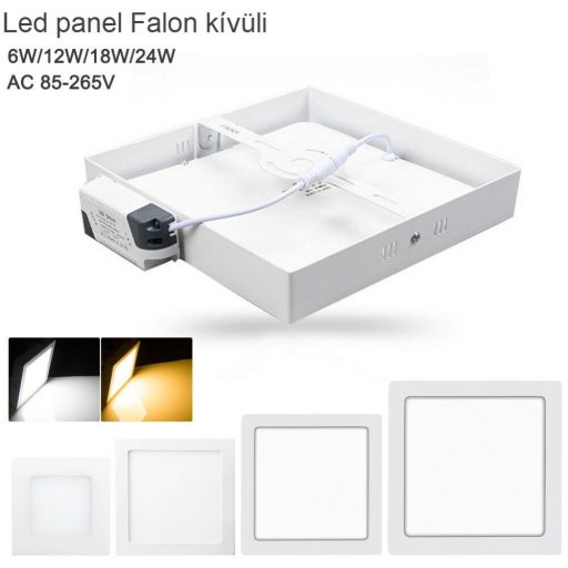 Falon kívüli led panel 6w négyzet alakú, meleg fehér