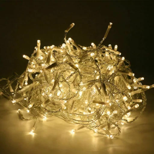 Karácsonyi jégcsap fényfüzér 480 Led, meleg fehér, 12 méter, adapteres, 8 funkciós