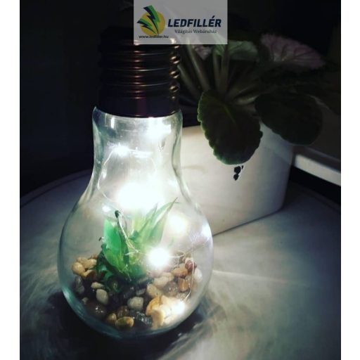 Világító Led növénydekorációval, elemes